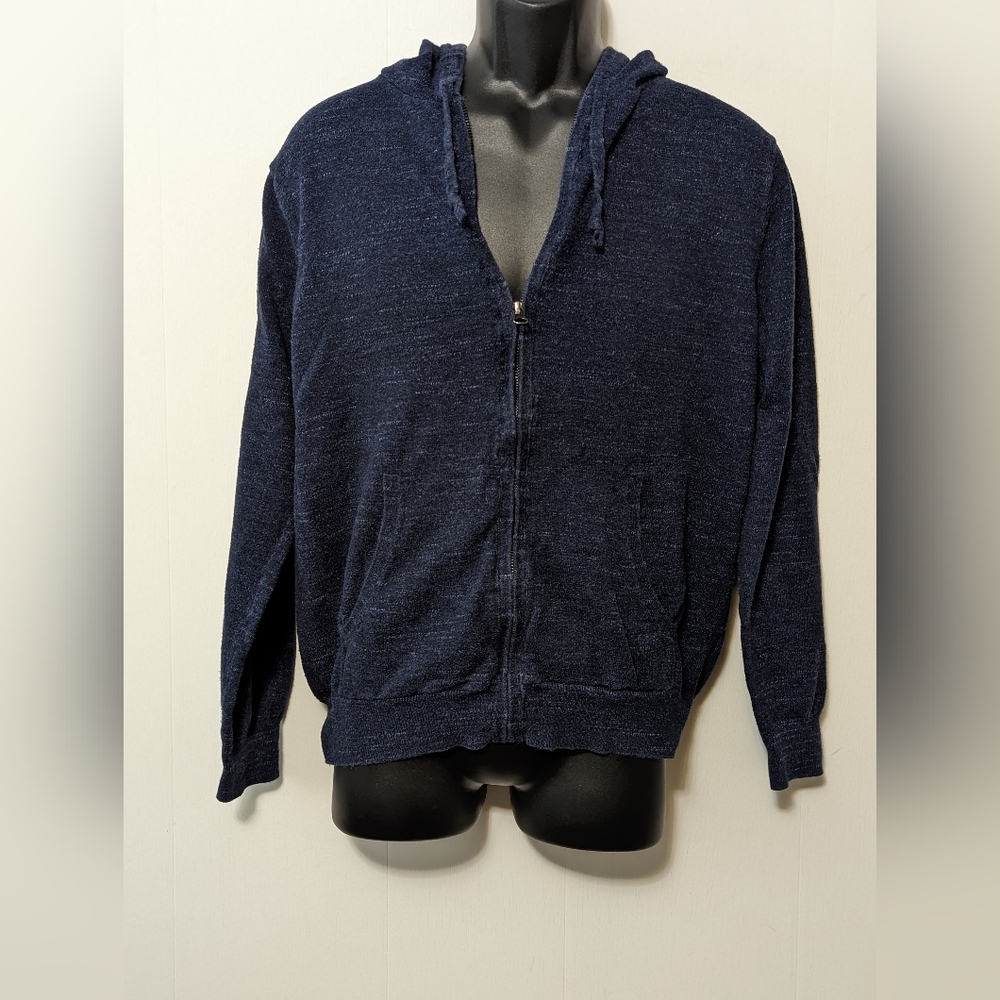 Men's J Crew Long Sleeve Full Zip Sweatshirt Size Medium Blue
